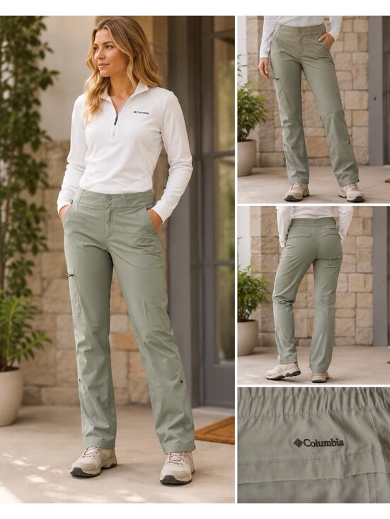 Columbia Pants - Columbia Women’s Size 10 Regular Sage Green Stretch Hiking Outdoor Cargo Pants